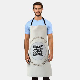 QR Code Minimalist Simple Grey Apron
