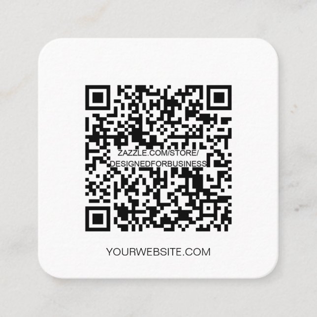  QR code Minimalist social media simple Square Business Card (Front)