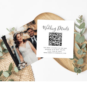 QR Code Minimalist Wedding RSVP  Enclosure Card