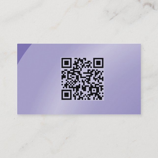 Qr Code Moderate Lilac Modern Neat Shaded Business Card (Back)