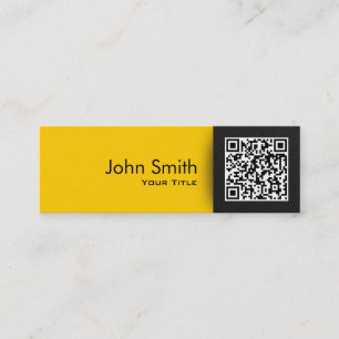 QR Code Modern Black & Gold Consultant Mini Business Card