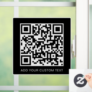 QR Code Modern Black Stylish Scannable Window Cling
