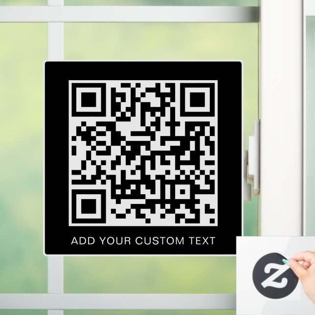 QR Code Modern Black Stylish Scannable Window Cling (Home)