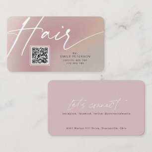 QR code modern business cards for hair stylist