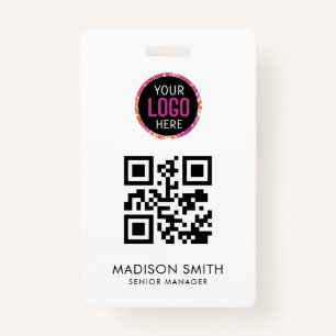 QR Code   Modern  Business Logo Event Badge ID Badge