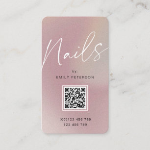 QR code modern chic nails vertical Business Card