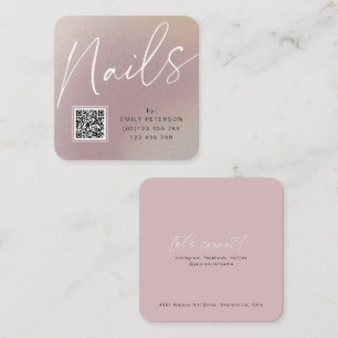 QR code modern chic stylish nails Square Business Card