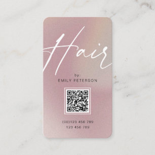 QR code modern chic trendy hair styling vertical B Business Card