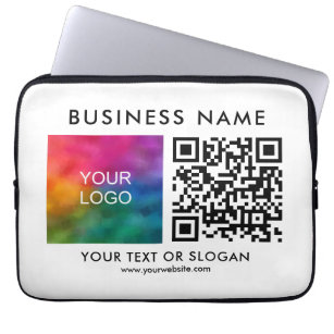 QR Code Modern Custom Template Business Logo Laptop Sleeve