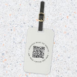 QR Code Modern Grey Professional Business Website Luggage Tag<br><div class="desc">A simple custom grey QR code luggage tag template in a modern minimalist style which can be easily updated with your QR code,  business name or website and custom text,  eg. scan me to...  #QRcode #luggage #business</div>