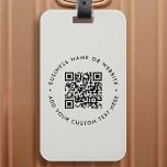 QR Code Modern Grey Professional Business Website Luggage Tag<br><div class="desc">A simple custom grey QR code luggage tag template in a modern minimalist style which can be easily updated with your QR code,  business name or website and custom text,  eg. scan me to...  #QRcode #luggage #business</div>