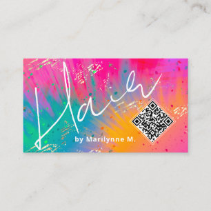 QR Code Modern Hair Stylist Business Card