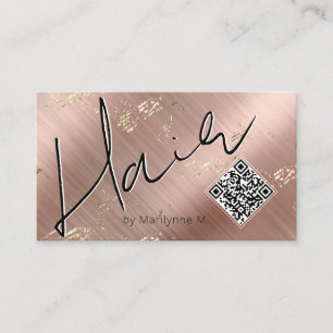 QR Code Modern Hair Stylist Business Card