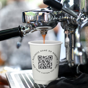 QR Code   Modern Minimal Grey Business Paper Cups