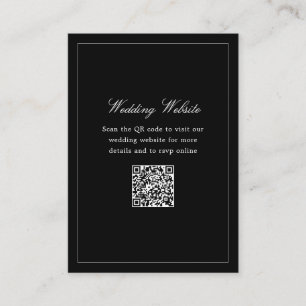 QR Code Modern Minimalist Black Luxury Details Enclosure Card