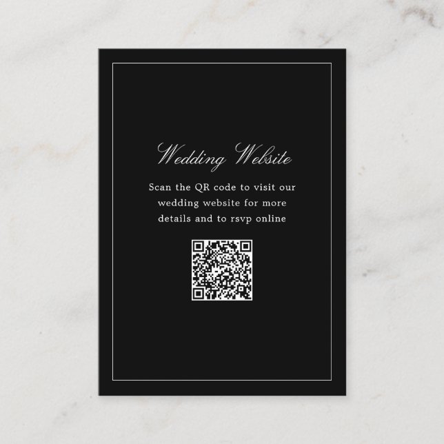 QR Code Modern Minimalist Black Luxury Details Enclosure Card (Front)