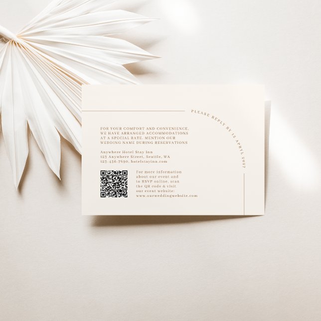 QR Code Modern Minimalist Boho Arch RSVP Card (Creator Uploaded)