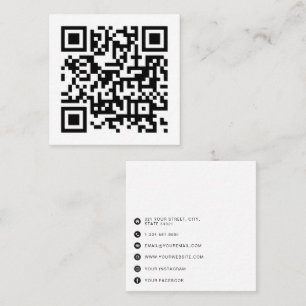 QR Code Modern Minimalist Business Calling Card