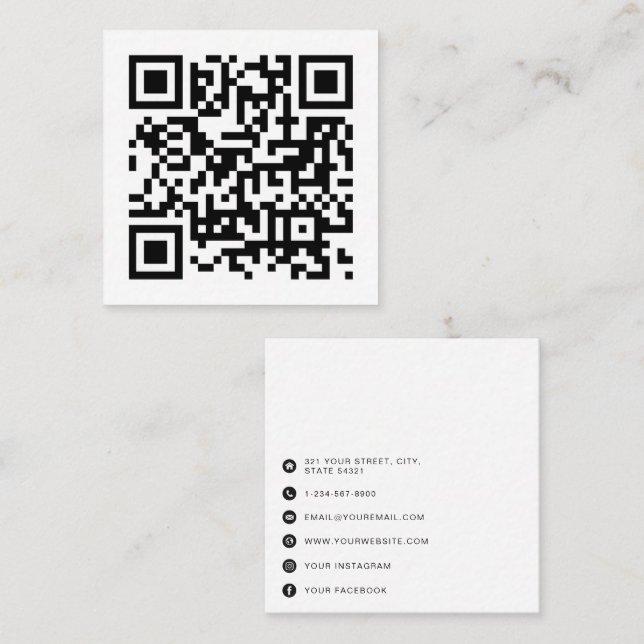 QR Code Modern Minimalist Business Calling Card (Front/Back)