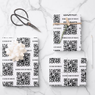 QR Code Modern Minimalist Business Wrapping Paper Sheet