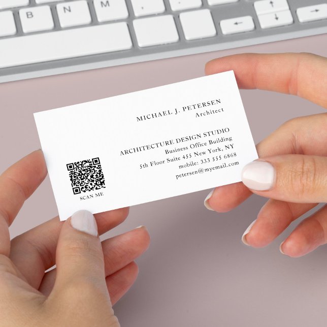 QR CODE Modern minimalist professional basic Business Card (Creator Uploaded)