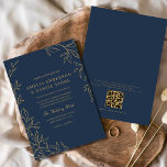 QR Code Modern Navy Blue Gold Minimal Wedding  Invitation<br><div class="desc">Introduce your wedding with a sleek, modern minimalistic invitation featuring a convenient QR code. The clean, monochromatic design exudes sophistication and elegance, perfect for couples seeking a contemporary and refined aesthetic. The QR code adds a functional touch, allowing guests to easily access details such as RSVPs, directions, and event updates....</div>