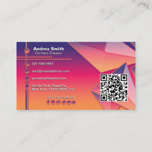 QR Code Modern Shiny Colourful Gradient Tech 3D Ar Business Card