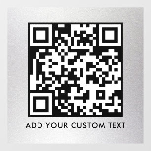 QR Code   Modern Simple Stylish Scannable  Window Cling