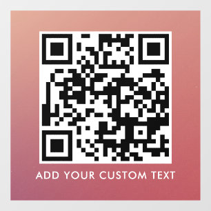 QR Code   Modern Simple Stylish Scannable  Window Cling