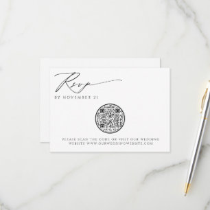 QR Code Modern Sophisticated Wedding RSVP