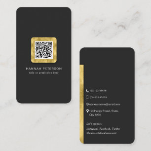 QR code modern stylish gold scannable networking Business Card