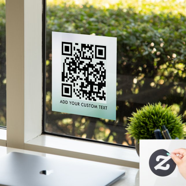 QR Code | Modern Stylish Scannable Window Cling (Office)