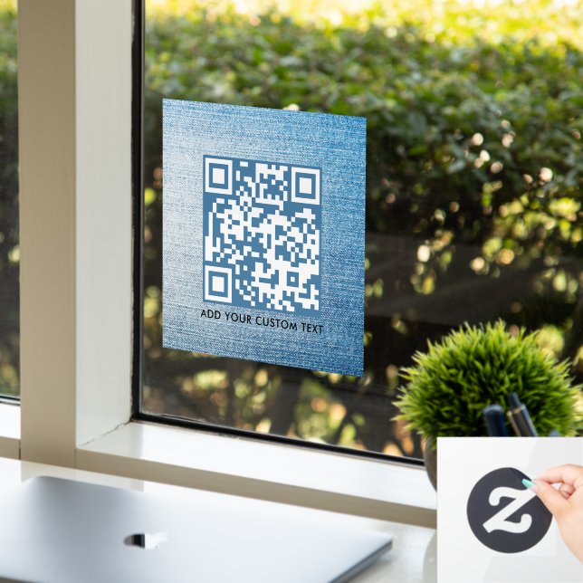 QR Code | Modern Stylish Scannable Window Cling (Office)