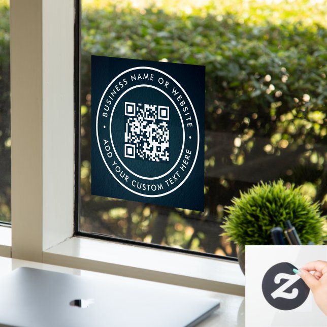 QR Code | Modern Stylish Scannable Window Cling (Office)