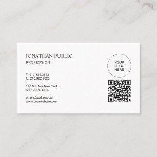 QR Code Modern Upload Your Logo Professional Business Card