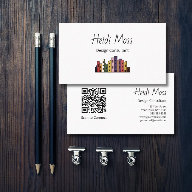 QR code Modern Urban Design Consultant  Business Card (Creator Uploaded)