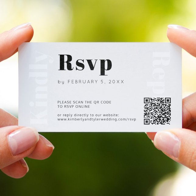 QR CODE modern wedding website online rsvp Enclosure Card (Creator Uploaded)