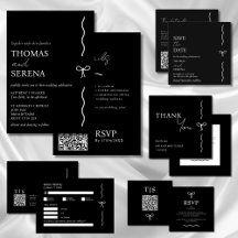 QR Code Monochrome Black & White Budget Wedding