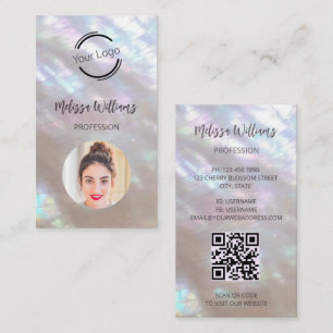 QR Code   Mother-of-pearl Shimmering Business Card