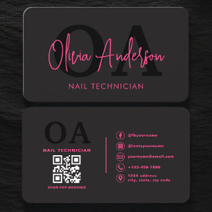 QR Code Nail Specialist Artist Business Card