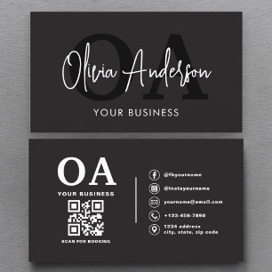 QR Code Nail Specialist Artist Modern Typography Business Card