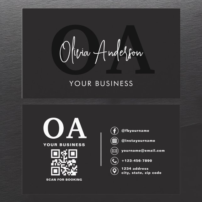 QR Code Nail Specialist Artist Modern Typography  Business Card (Creator Uploaded)