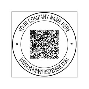 QR Code Name Custom Text Info Professional Stamp