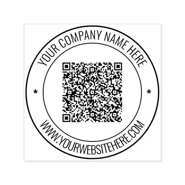 QR Code Name Custom Text Info Professional Stamp (Design)