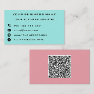 QR Code Name Text Info Colours Modern Business Car Calling Card