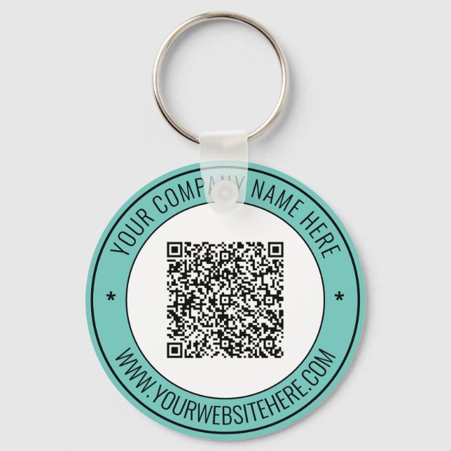 QR Code Name Website Keychain Business Promotional (Front)