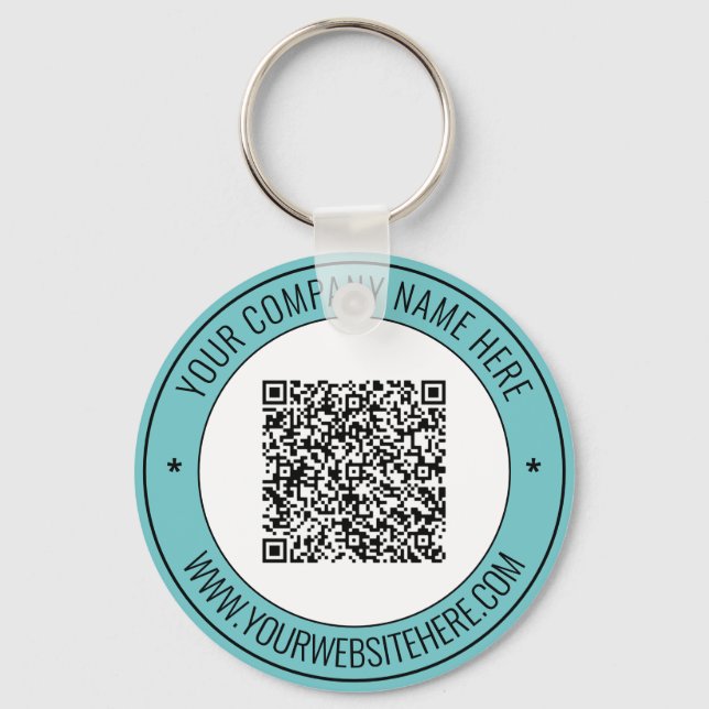 QR Code Name Website Keychain Promotional Company (Front)