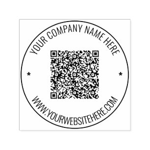 QR Code Name Website Professional Business Stamp
