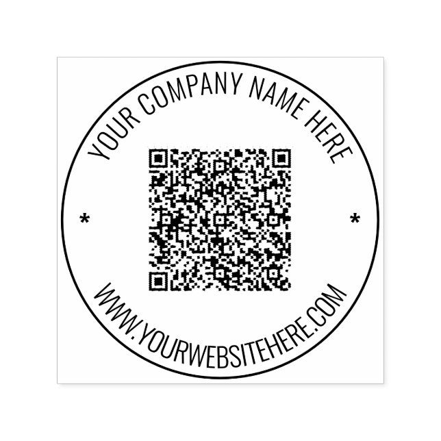 QR Code Name Website Professional Business Stamp (Design)