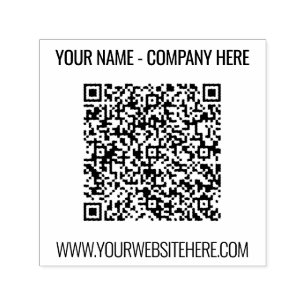 QR Code Name Website Professional Modern Stamp